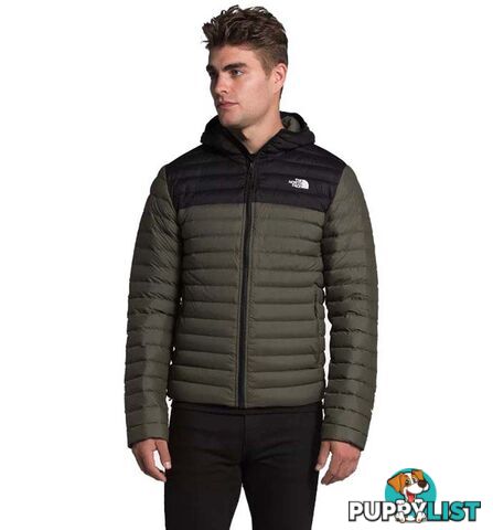 The North Face Stretch Down Mens Insulated Hoodie - New Taupe Green/TNF Black - XL - NF0A3Y55BQW-X1L