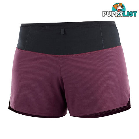 Salomon Sense Womens Lightweight Running Short - Winetasting - L - C12741-L