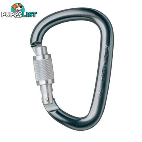 Petzl William Screw Lock D-Shape Carabiner - Black - K168-M36ASL