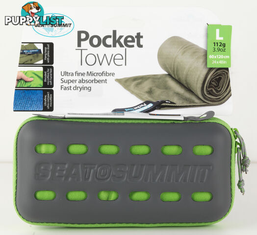 Sea To Summit Microfibre Pocket Towel Large - Lime - apoctlli