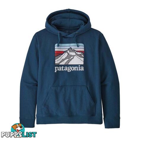 Patagonia Line Logo Ridge Uprisal Mens Fleece Hoody - Crater Blue - M - 39584-CTRB-M