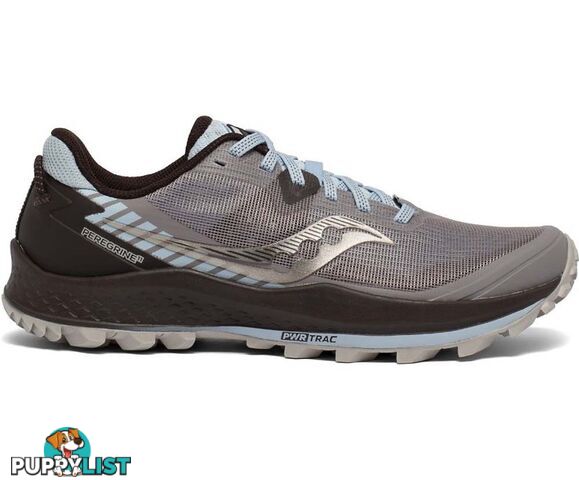 Saucony Peregrine 11 Wide Womens Trail Running Shoes - Zinc/Sky/Loom - 8US - S10642-35-8