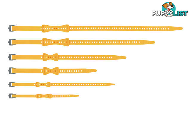 Sea To Summit Stretch-Loc 12 TPU Straps - 12mm X 300mm - 2pk - Yellow - ASLSTRP12X300YW