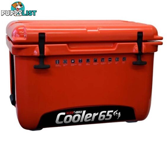 Black Wolf 65L Hardside Ice Cooler - True Red - W0131-TrueRed