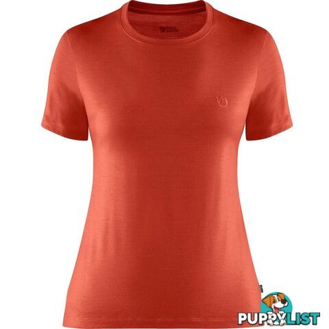 Fjallraven Abisko Wool SS Womens T-Shirt - Flame Orange - L - CF84101214L