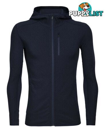 Icebreaker RealFleece Merino Descender LS Zip Mens Fleece Hoodie - Midnight Navy - XXL - 104854423XXL