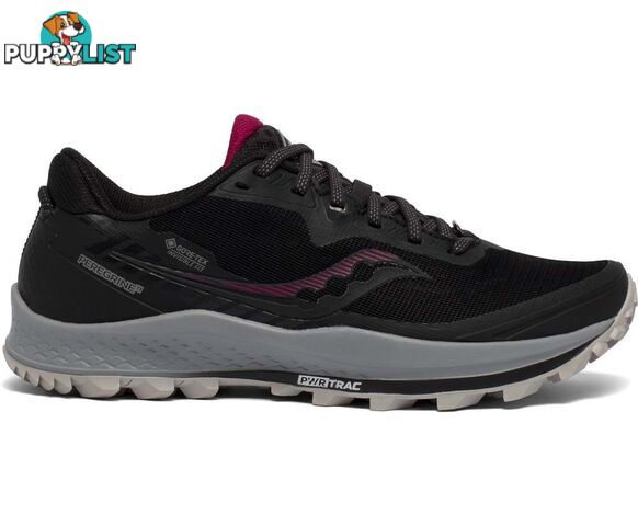 Saucony Peregrine 11 GTX Womens Trail Running Shoes - Black/Cherry - 9.5 - S10643-45-95