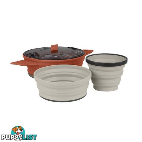 Sea To Summit X-Set 21 Pot, Bowl & Mug Set - Rust/Sand - AXSET21RU