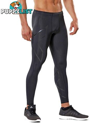 2XU Mens Compression Tights - Black/Nero - M - MA3849b-BLK-NRO-M