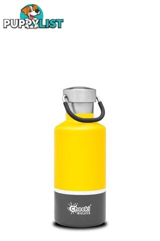 Cheeki Insulated Classic Water Bottle - 400ml - Sunshine Grey - CIB400SG1