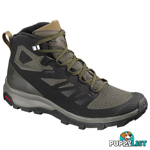 Salomon Outline Mid GTX Mens Hiking Boots - Black/Beluga/Capers - 10 US - 404763-095