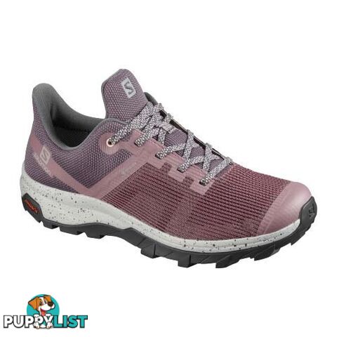 Salomon Outline Prism GTX Womens Hiking Shoes - Flint/Ebony/Tropical Peach - 8US - 411281-065