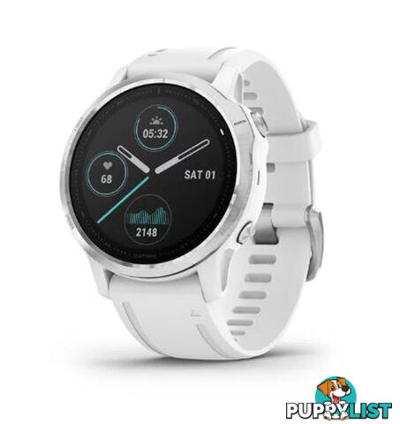 Garmin Fenix 6S Watch - White with White Band - 10-02159-00