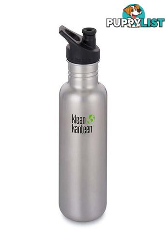 Klean Kanteen 27oz Classic Sport Cap Water Bottle .8L - Brushed Stainless - XK1003084