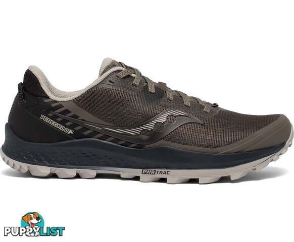 Saucony Peregrine 11 Wide Mens Trail Running Shoes - Gravel/Black - 9.5 - S20642-35-95