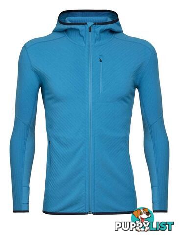 Icebreaker RealFleece Merino Descender LS Zip Mens Fleece Hoodie - Polar - S - 104854452S