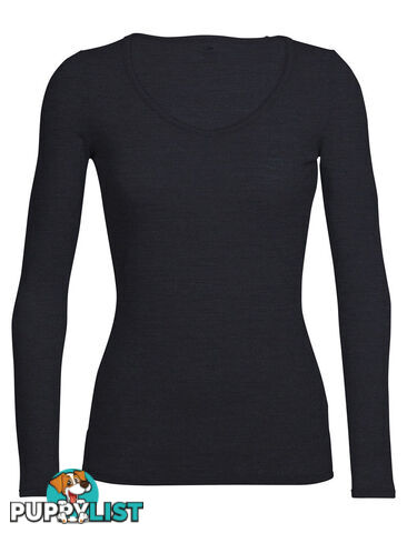 Icebreaker Siren Womens Sweetheart Long Sleeve Merino T-Shirt - Black - XL - 103194001XL