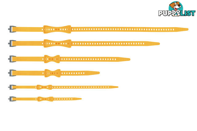 Sea To Summit Stretch-Loc 25 TPU Straps - 20mm X 625mm - 2pk - Yellow - ASLSTRP20X625YW