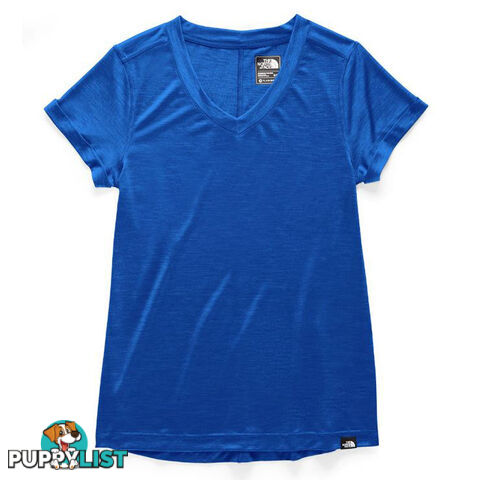 The North Face Hyperlayer V-Neck Womens Lightweight T-Shirt - TNF Blue Heather - XS - NF0A3SP4DW4-QXS