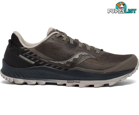 Saucony Peregrine 11 Wide Mens Trail Running Shoes - Gravel/Black - 11.5 - S20642-35-115