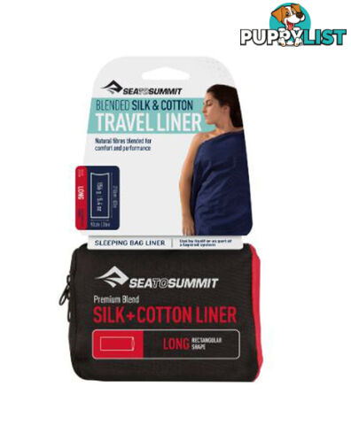 Sea To Summit Travel Silk-Cotton Sleeping Bag Liner - Navy - Long - ASLKCTNLONGNB