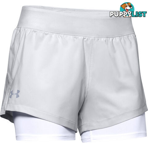 Under Armour Launch SW 2-In-1 Womens Short - Grey - XL - 1342843-015-XL