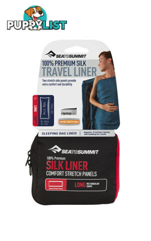 Sea To Summit Silk Stretch Liner - Long (Rectangular) Navy Blue - ASILKCSLONGNB