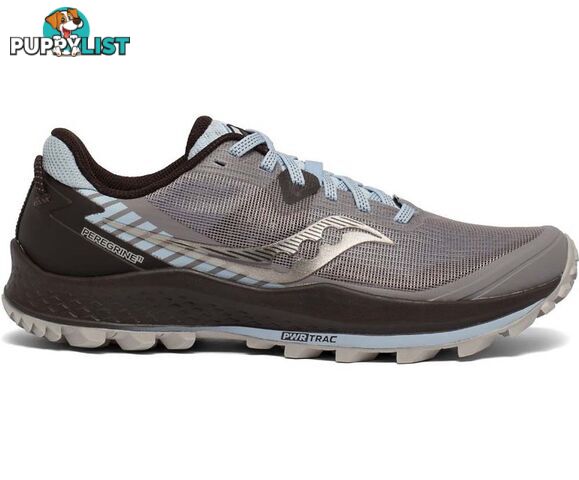 Saucony Peregrine 11 Wide Womens Trail Running Shoes - Zinc/Sky/Loom - 9.5US - S10642-35-95