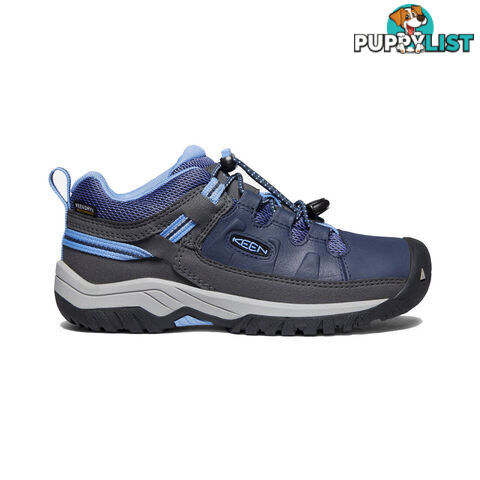 Keen Targhee Low WP Kids Waterproof Hiking Shoes - Blue Nights Della Blue - US 13 - 1022919-13