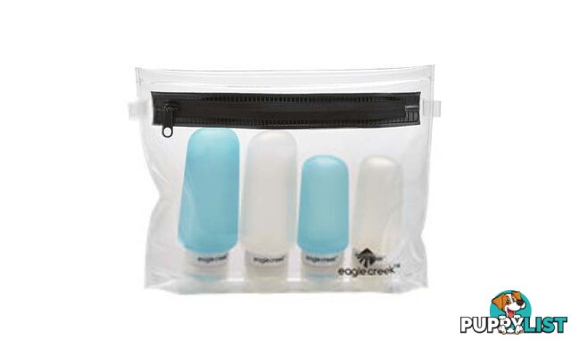 Eagle Creek Silicone Bottle Set - Clear/ Aqua - EC41262-ClearAqua