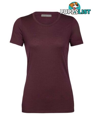 Icebreaker Merino Tech Lite SS Low Crewe Womens T-Shirt - Redwood - XL - 104262632XL