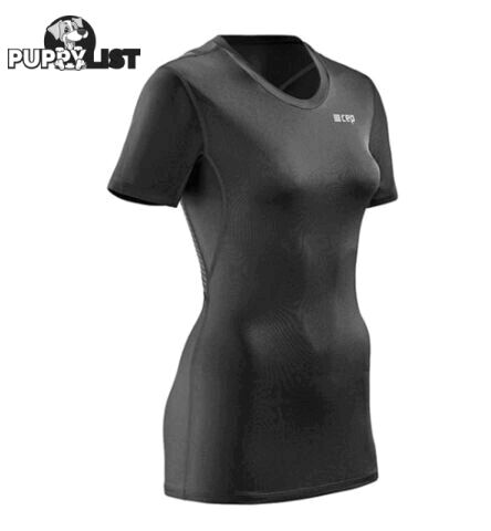 CEP Wingtech Short Sleeve Womens Running T-Shirt - Black - M - W0FD553