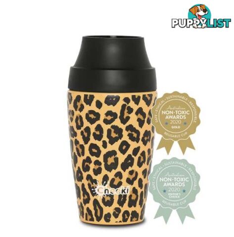 Cheeki Insulated Reusuable Coffee Mug - 350ml - 3D Leopard - OCM350LP3D