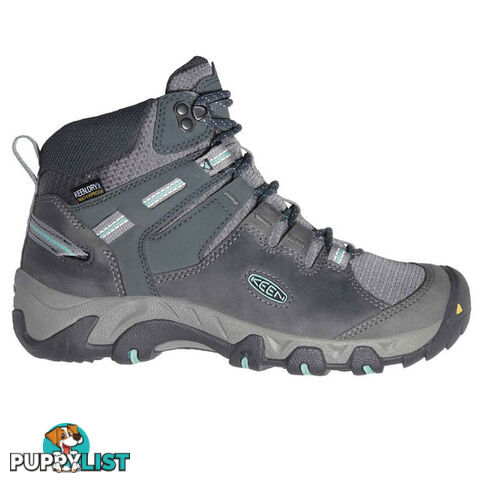 Keen Steens Leather WP Womens Waterproof Hiking Boots - Steel Grey Ocean Wave - US 10 - 1022332-10