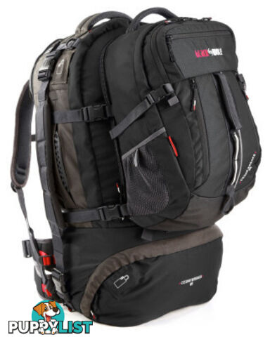 Black Wolf Cedar Breaks 55L Travel Backpack & Zip-off daypack - Black - 3415701361006