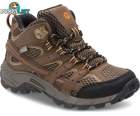 Merrell Moab 2 Mid Big Kids Waterproof Hiking Boots - Earth - 4US - MK261204-4