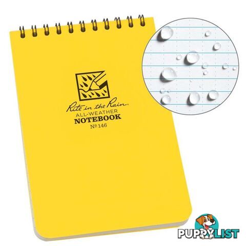 Rite In The Rain Top Spiral 4 X 6 Polydura Waterproof Notebook - XRTPSPRL4x6NBK