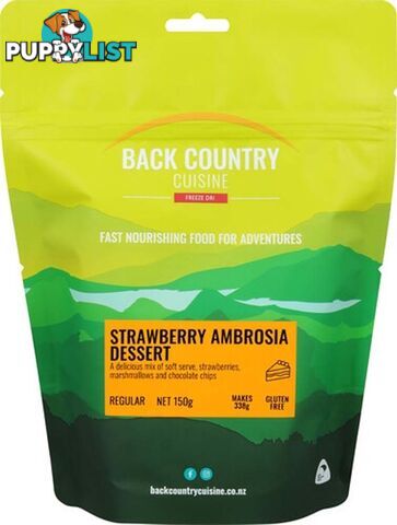 Back Country Cuisine Freeze Dried Meal - Strawberry Ambrosia Dessert - Regular - BC422