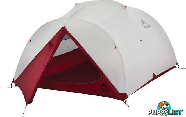 MSR Mutha Hubba NX 3 Person Lightweight Hiking Tent - Cream/Red - T220-10317