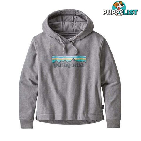 Patagonia Pastel P-6 Logo Uprisal Womens Fleece Hoody - Gravel Heather - S - 39557-GLH-S