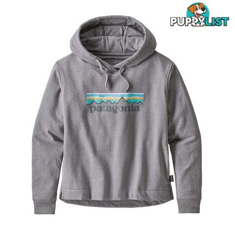 Patagonia Pastel P-6 Logo Uprisal Womens Fleece Hoody - Gravel Heather - M - 39557-GLH-M