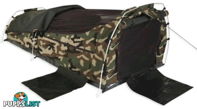 Sahara Nomad King Single Dome Canvas Swag & Bag - Camo - SA-NOMAD-SG-CAMO