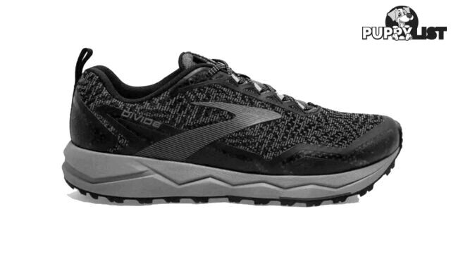 Brooks Divide Mens Trail Running Shoes - Black/Grey - 10US - 110333-1D-040-10