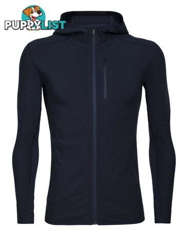 Icebreaker RealFleece Merino Descender LS Zip Mens Fleece Hoodie - Midnight Navy - M - 104854423M