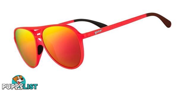 Goodr Mach G Aviator Running Sunglasses - Captain Blunt's Red-Eye - MG-OR-RS2-RF