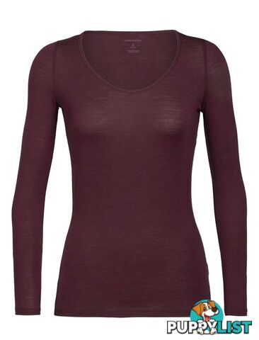 Icebreaker Merino Siren LS Sweetheart Womens Top - Redwood - S - 103194632S