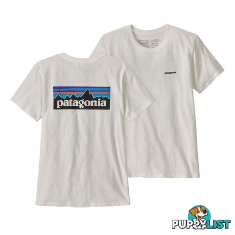 Patagonia P-6 Logo Organic Crew Womens Everyday T-Shirt - White - L - 38587-WHI-L