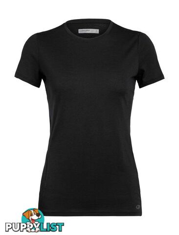 Icebreaker Cool-Lite Amplify Womens Short Sleeve Low Merino Crewe T-Shirt - Black - M - 104765010M