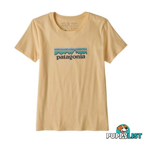 Patagonia Pastel P-6 Logo Organic Crew Womens T-Shirt - Vela Peach - M - 39576-VEPC-M