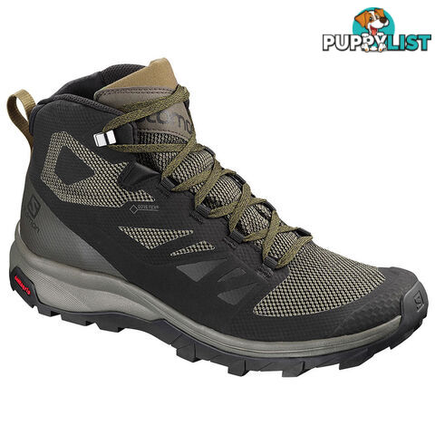 Salomon Outline Mid GTX Mens Hiking Boots - Black/Beluga/Capers - 13 US - 404763-125